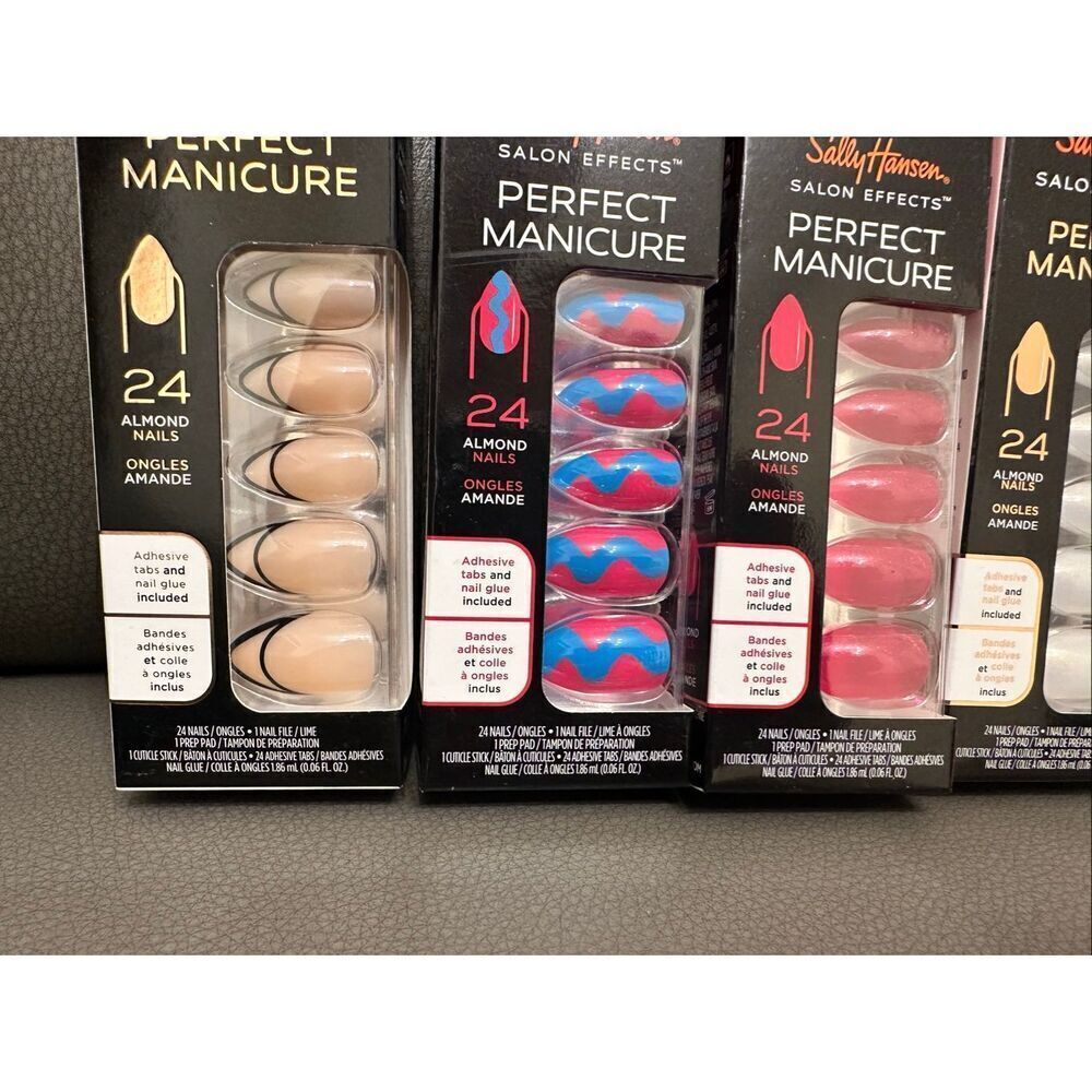 Sally Hansen 6 Sets of Almond Shaped Press On Nails New - Picture 3 of 5